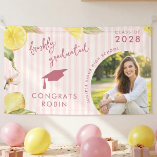 Freshly Graduated Lemon Graduation Party Sign