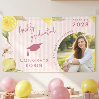 Freshly Graduated Lemon Graduation Party Sign