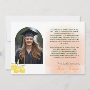 Freshly Graduated Lemon Graduation Thank You Card