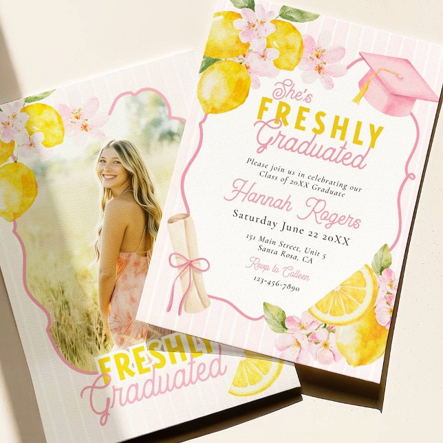 Freshly Graduated Lemon Party Invitation (Creator Uploaded)
