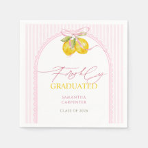 freshly graduated Lemon pink bow graduation PARTY 