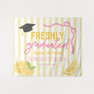 Freshly Graduated Lemonade Grad Party Backdrop Tapestry