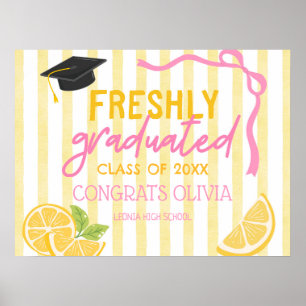 Freshly Graduated Lemonade Grad Party Poster