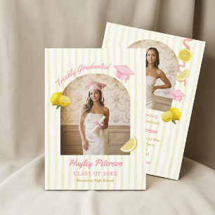 Freshly Graduated Lemonade Graduation Party  Invitation