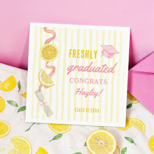 Freshly Graduated Lemonade Graduation Party Napkin