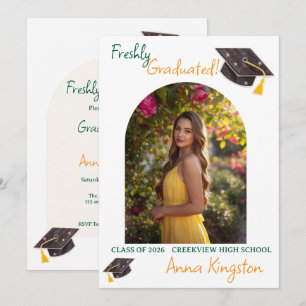 Freshly Graduated modern Graduation Invitation