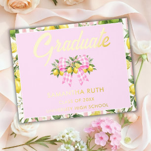 Freshly Graduated Pink Lemon Graduation Guest Book