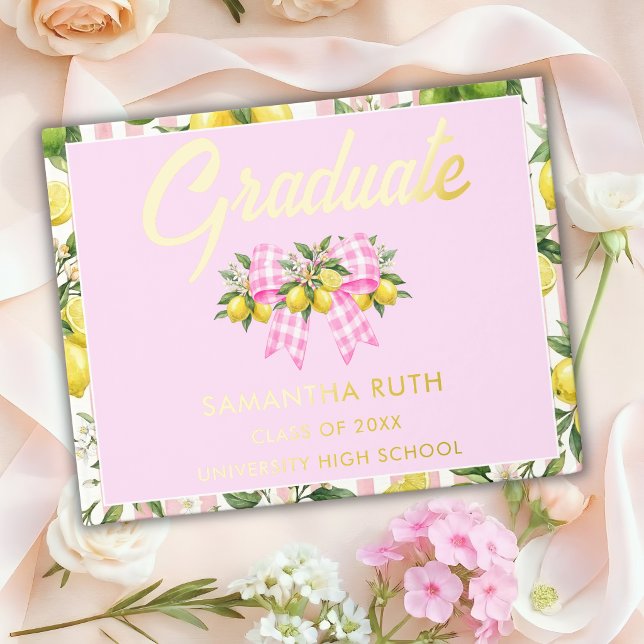 Freshly Graduated Pink Lemon Graduation Guest Book (Creator Uploaded)