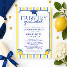 Freshly Graduated Watercolor Lemon Graduation