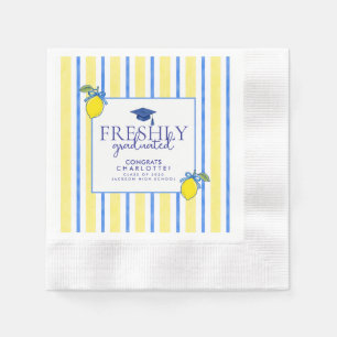Freshly Graduated Watercolor Lemon Graduation Napkin