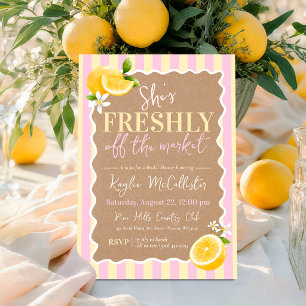 Freshly Off the Market Lemons Kraft Bridal Shower Invitation