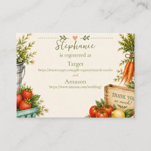 Freshly Picked Farmers Market Bridal Registry Enclosure Card