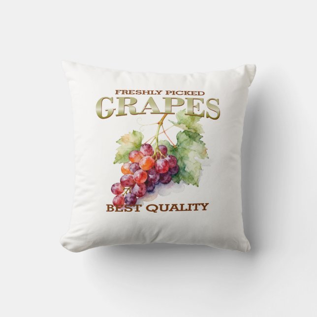 Freshly Picked Grapes - Best Quality Cushion (Front)