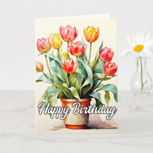 Freshly Picked Tulip Flowers Card