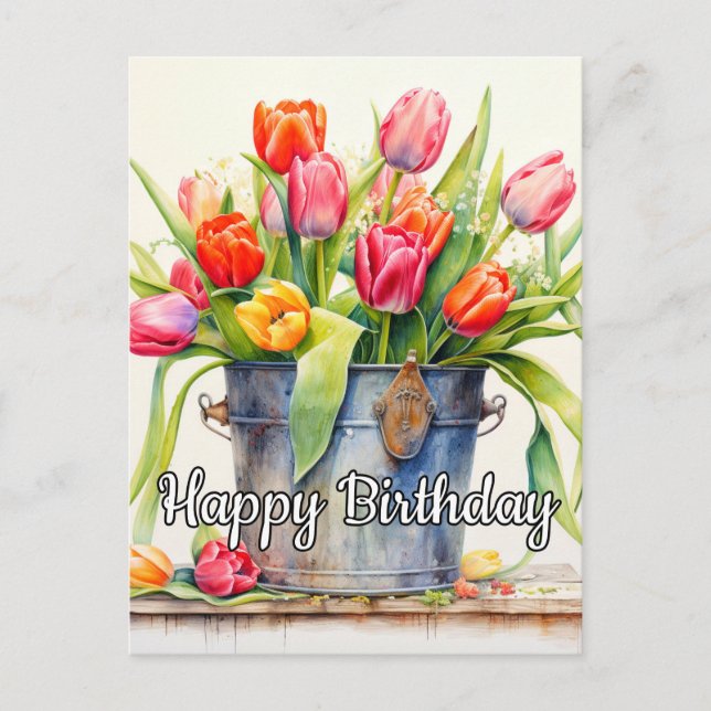 Freshly Picked Tulip Flowers Postcard (Front)
