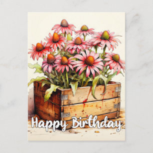 Freshly Planted Aster Flower Art Postcard
