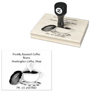 Freshly Roasted Coffee Beans Rubber Stamp