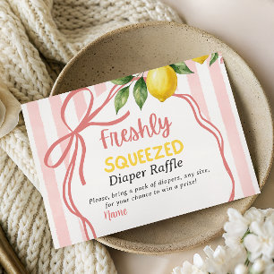 Freshly Squeezed Bow Lemon Baby Shower Diaper Game Enclosure Card