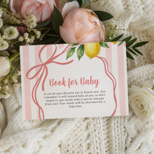 Freshly Squeezed Lemon Book For Baby Shower Game Enclosure Card