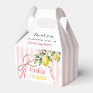 Freshly Squeezed Lemonade Bow Lemon Baby Shower Favour Box