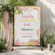 Freshly Squeezed Pink Lemon Bridal Shower Welcome