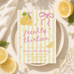 Freshly Thirteen Lemon 13th Birthday Invitation