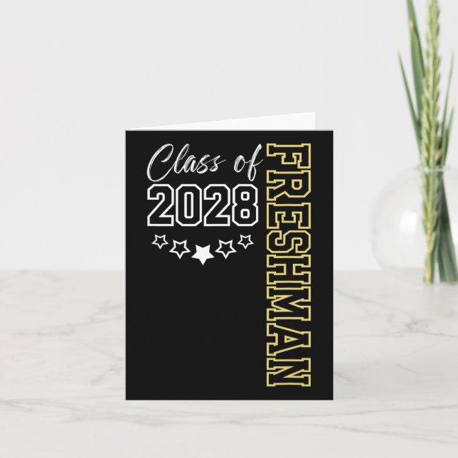 Freshman Cl Of 2028 First Day Of 9th Grade  Card (Front)