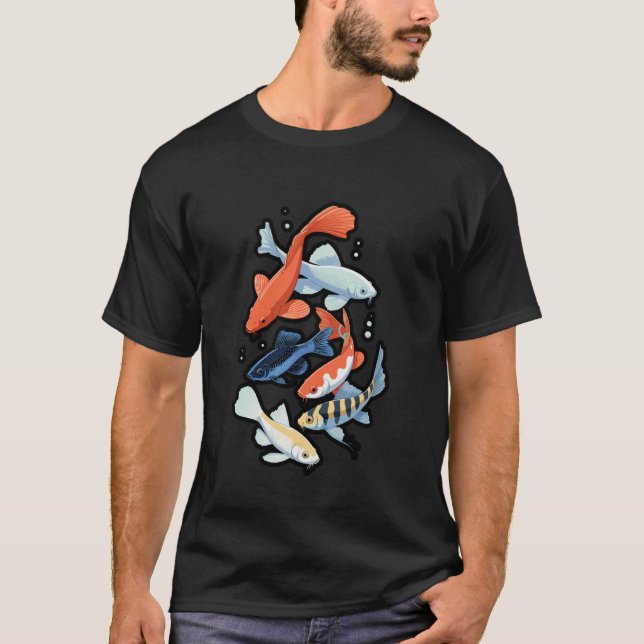 Freshwater Fish Chart for Fishing Lovers T-Shirt (Front)