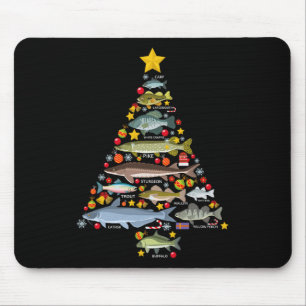Freshwater Fish Species Christmas Tree Fishing Xma Mouse Pad