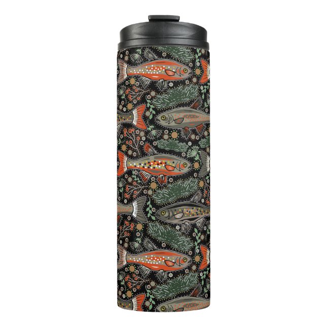 Freshwater Fish, Stylish Design, Trout, Fishing Thermal Tumbler (Front)