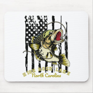Freshwater Fishing Dad Us Flag High Rock Lake Nort Mouse Pad