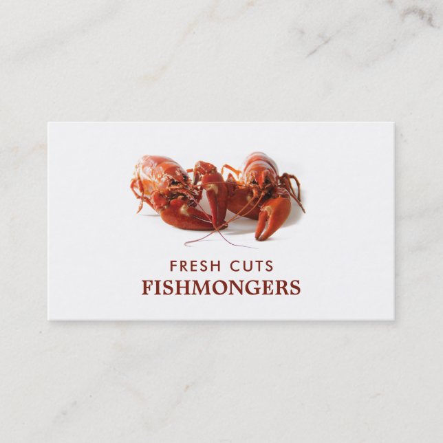 Freshwater Lobster, Fishmonger/Wife, Fish Market Business Card (Front)