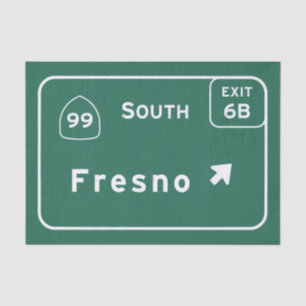 Fresno 99 South Interstate California Highway - Tissue Paper