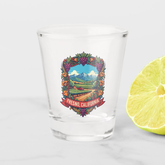 Fresno California Central Valley Shot Glass (Front)