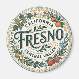 Fresno California Central Valley USA Magnet