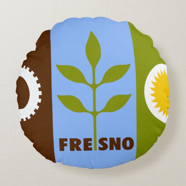 Fresno (California) City flag  Round Cushion (Front)