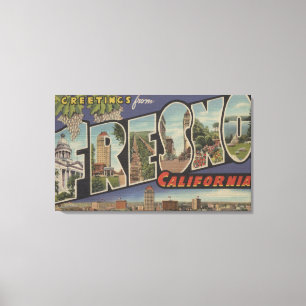 Fresno, California - Large Letter Scenes Canvas Print