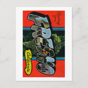 Fresno, California - Large Letter Scenes Postcard