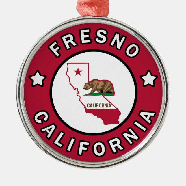 Fresno California Metal Tree Decoration (Front)