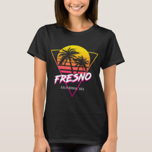 Fresno California Palm Trees Usa Surfing Retro Sun T-Shirt