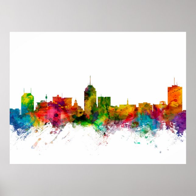 Fresno California Skyline Poster (Front)