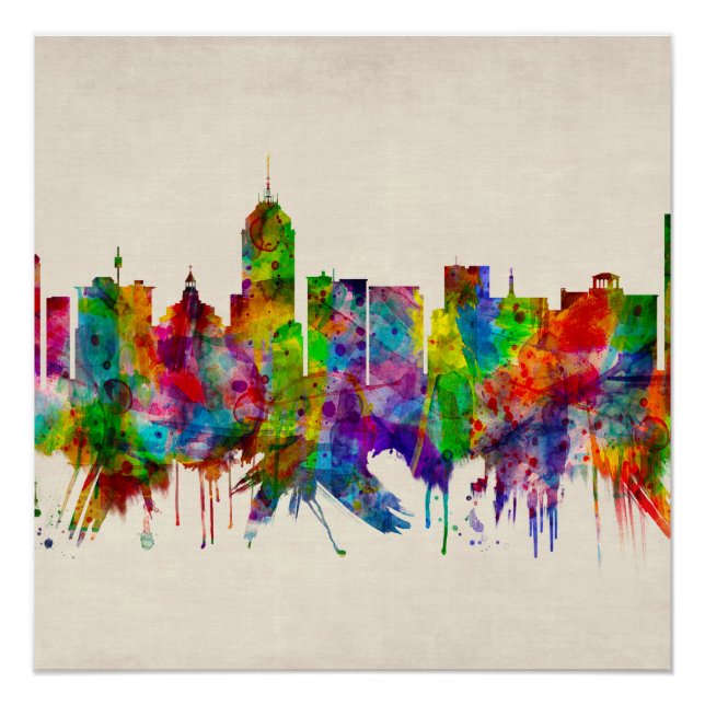 Fresno California Skyline Poster (Front)