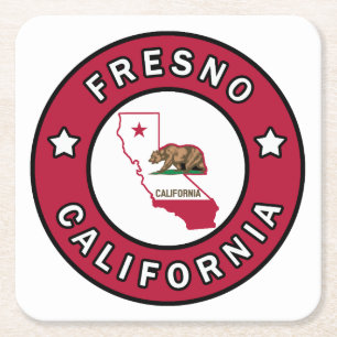 Fresno California Square Paper Coaster