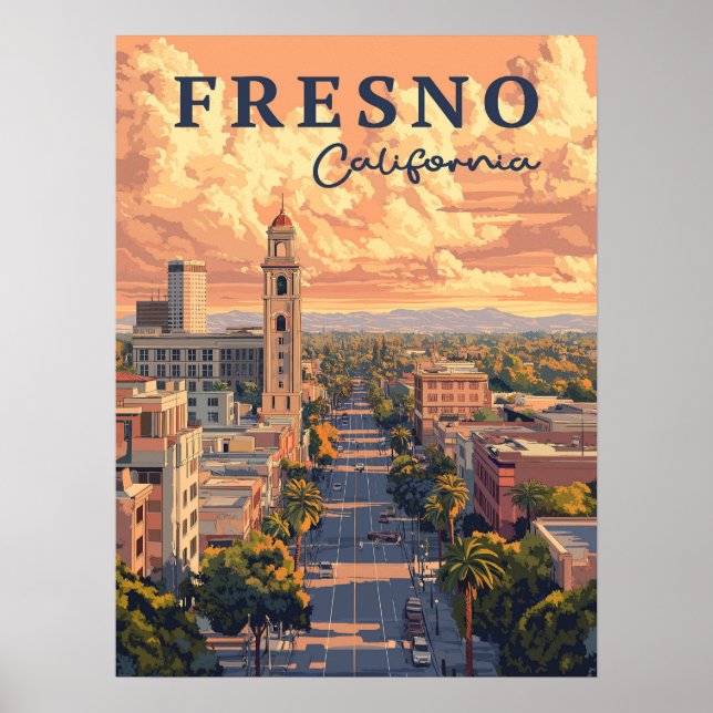 Fresno California Urban Landscape  Poster (Front)