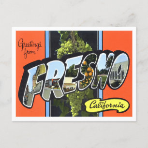 Fresno, California Vintage Big Letters Postcard