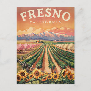 Fresno California Vintage Travel Postcard
