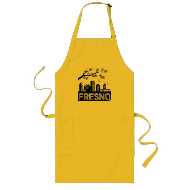 Fresno City California USA Long Apron (Front)