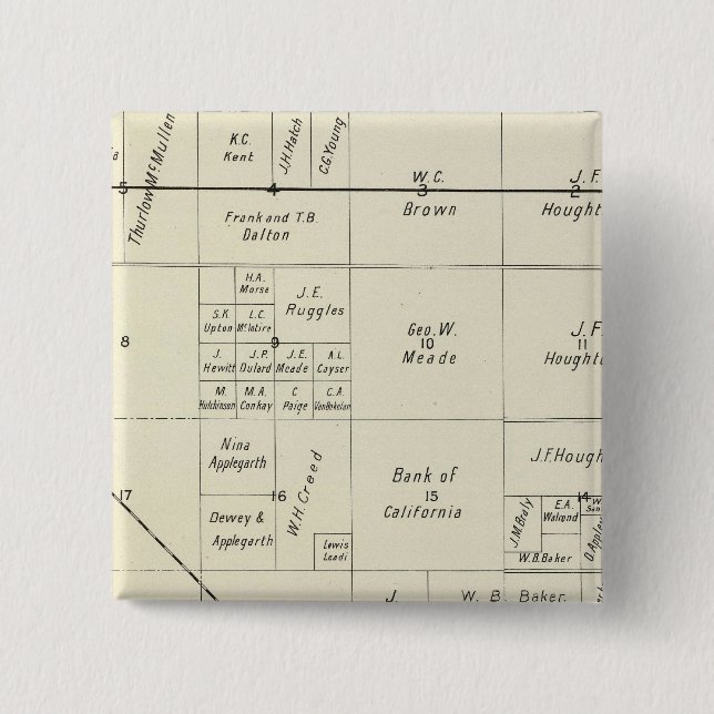 Fresno County, California 15 Cm Square Badge (Front)