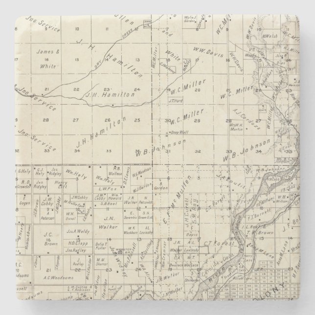 Fresno County, California 3 Stone Coaster (Front)