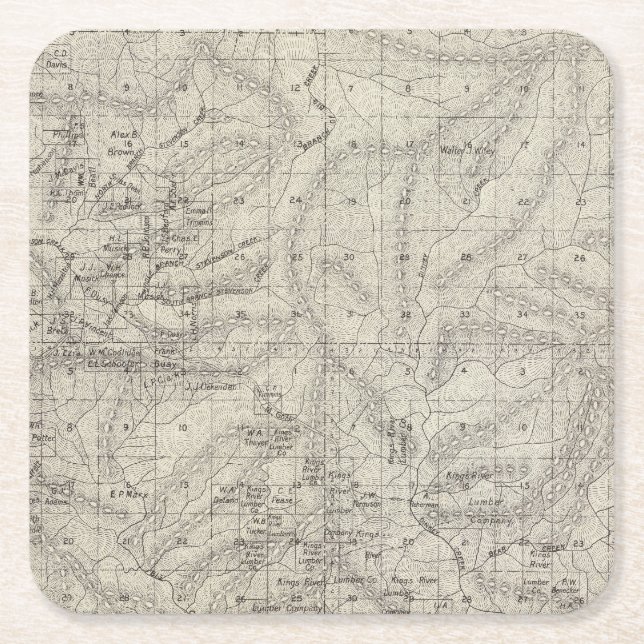 Fresno County, California 9 Square Paper Coaster (Front)